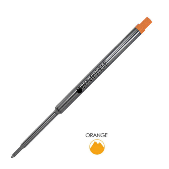 Monteverde Ball Pen Refill for Waterman - Medium - Orange - Pack of 2