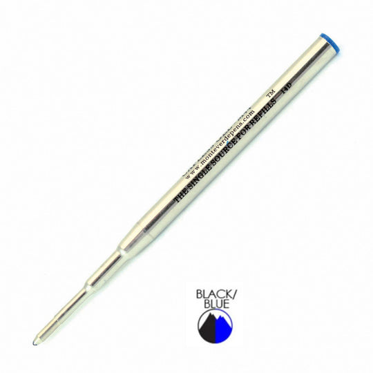 Monteverde Ceramic Gel Ball Pen Refill for Montblanc - Broad - Blue Black - Pack of 2