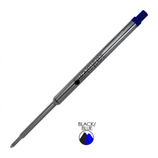 Monteverde Ceramic Gel Ball Pen Refill for Waterman - Fine - Blue Black - Pack of 2