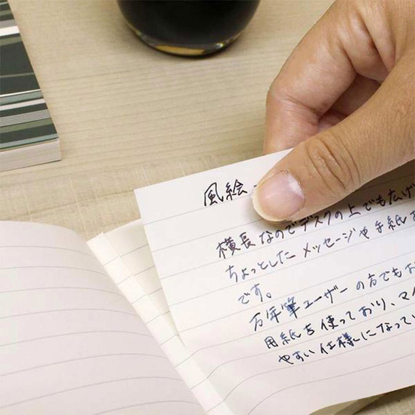 Nakabayashi Kazae Memo Ruled Notepad Green 3