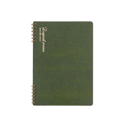 Nakabayashi Logical Prime Fountain Pen Friendly Spiral Notebook, Green - 7mm Ruled