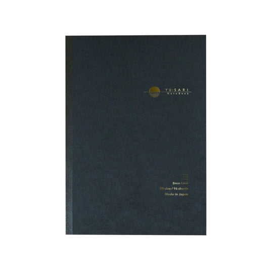 Nakabayashi Yu-Sari Fountain Pen friendly Notebook, Black - 8mm Ruled
