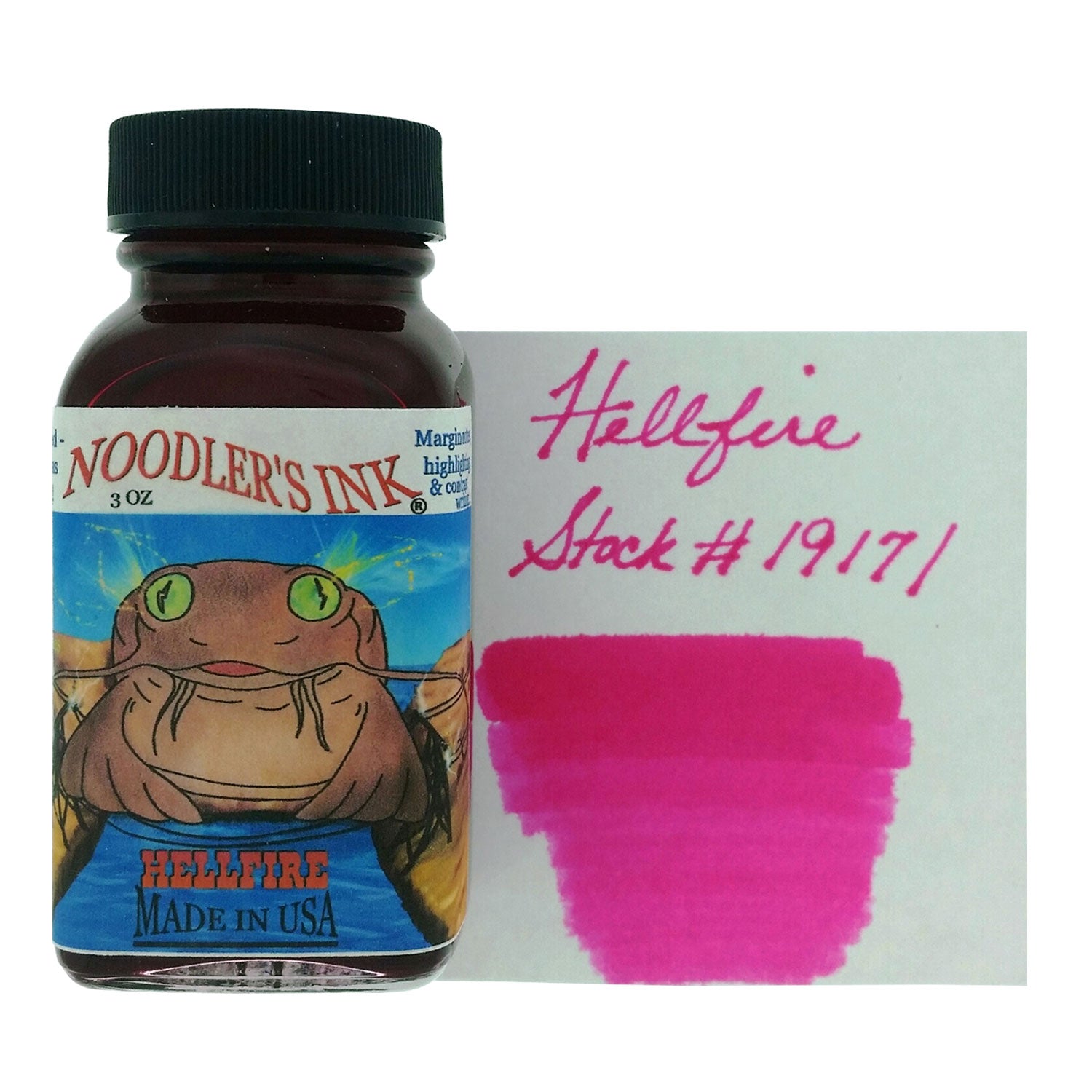 Noodlers 19171 Hellfire Highlighter Ink Bottle Pink 88ml Makoba