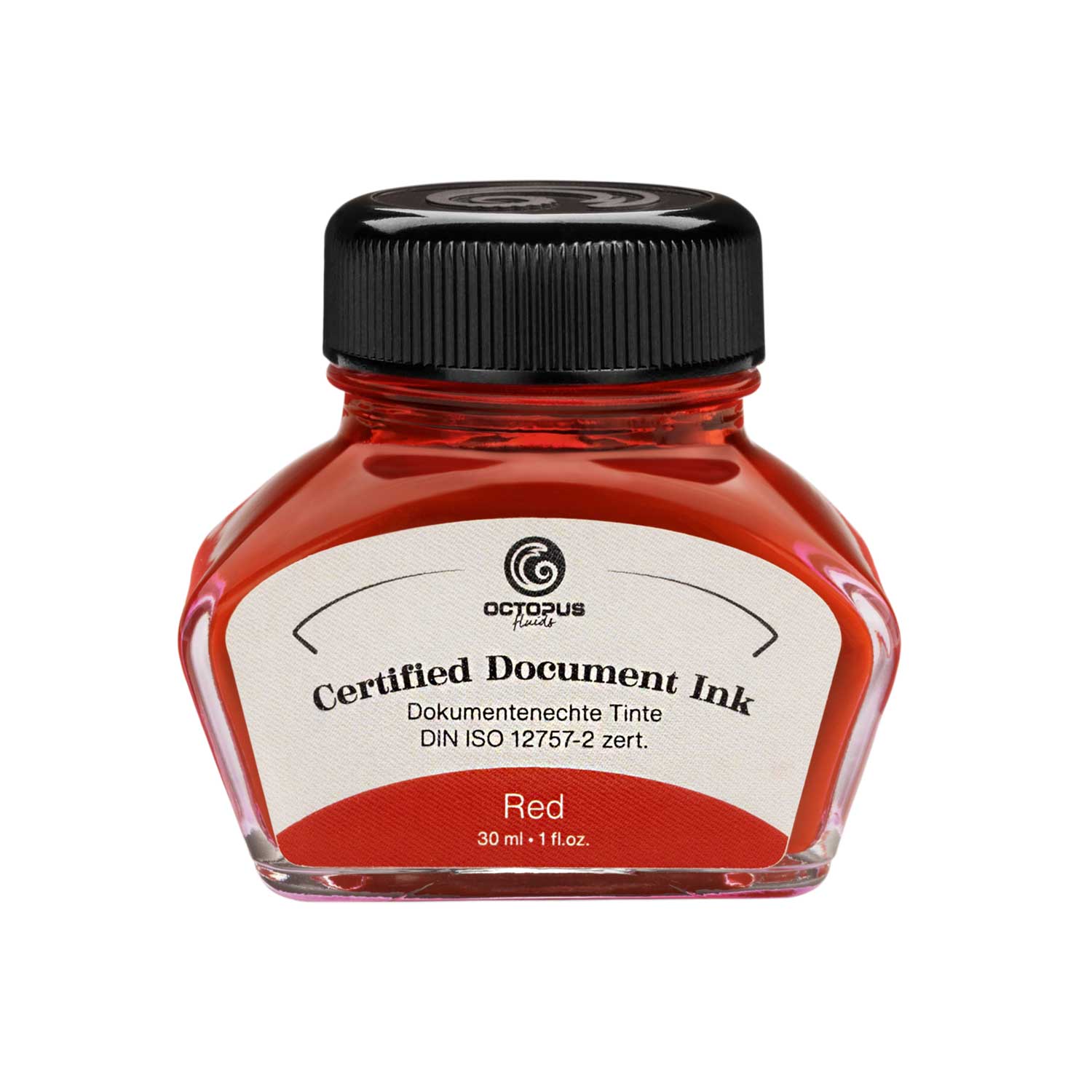 Octopus Certified Document Ink Bottle, Red 30ml Makoba
