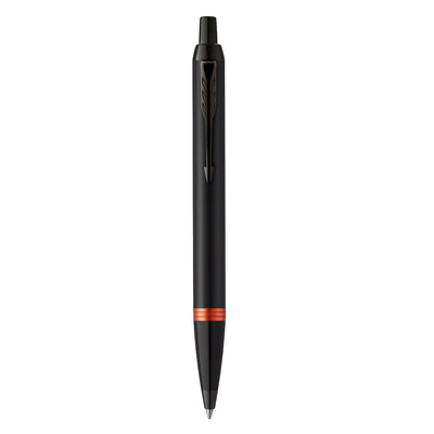 Parker IM Vibrant Rings Ball Pen - Flame Orange Black BT 3