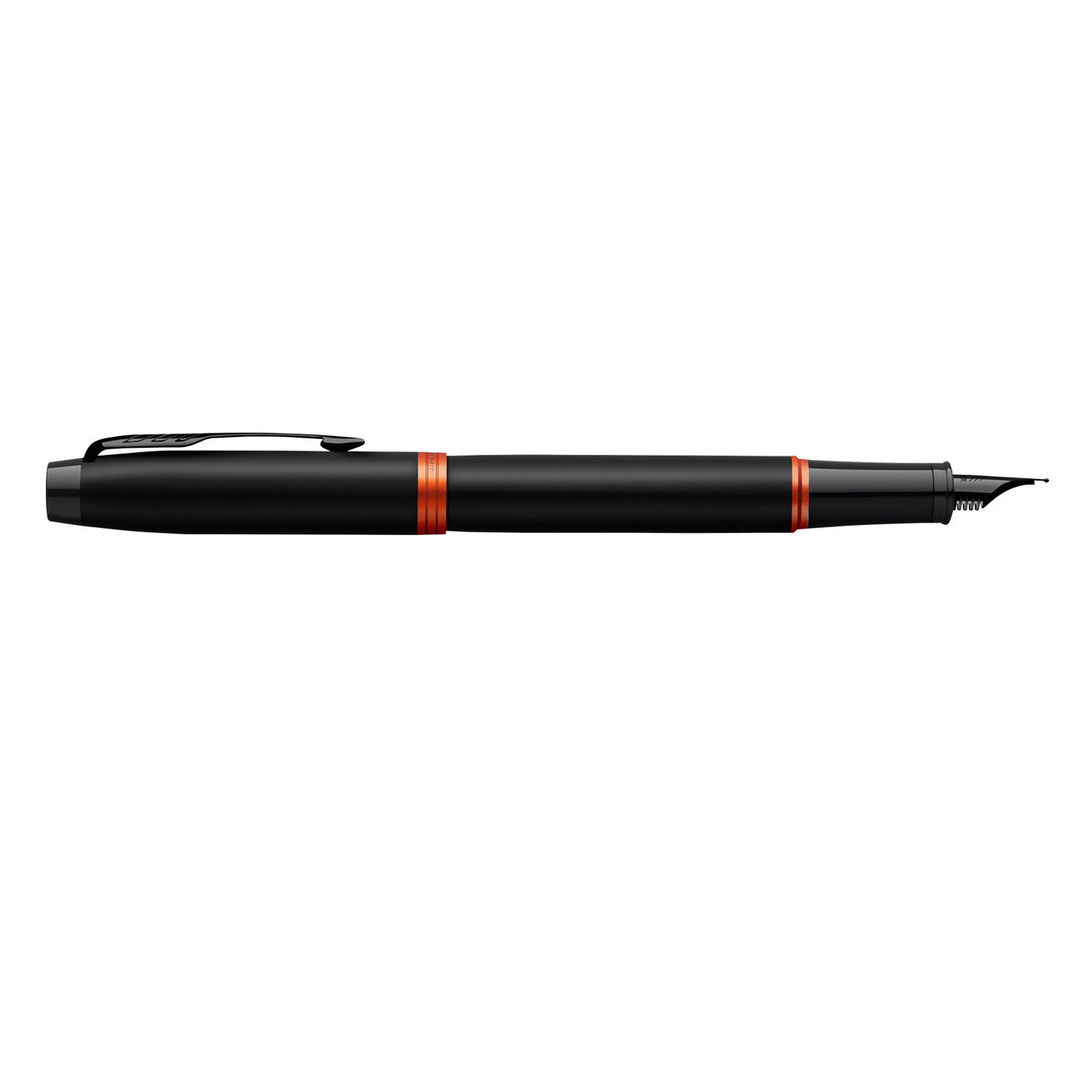 Parker IM Vibrant Rings Fountain Pen - Flame Orange Black BT 4