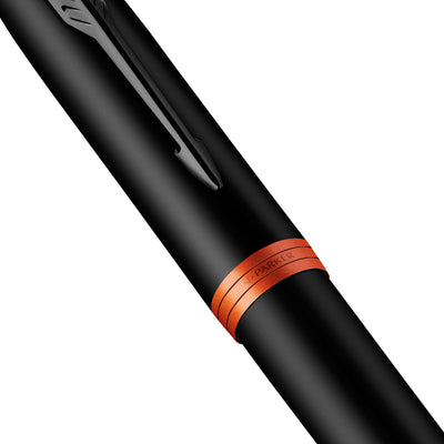 Parker IM Vibrant Rings Fountain Pen - Flame Orange Black BT 5