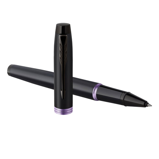 Parker IM Vibrant Rings Roller Ball Pen - Amethyst Purple Black BT