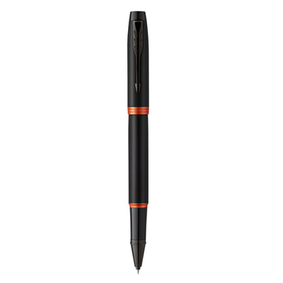 Parker IM Vibrant Rings Roller Ball Pen - Flame Orange Black BT 4