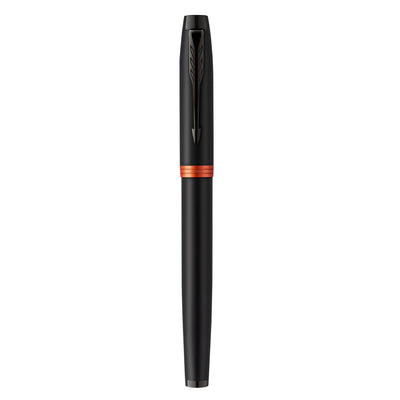 Parker IM Vibrant Rings Roller Ball Pen - Flame Orange Black BT 6