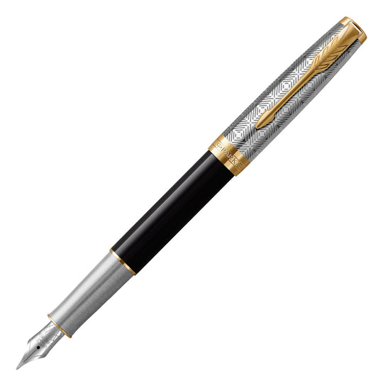 Parker Sonnet Premium Fountain Pen - Metal & Black GT