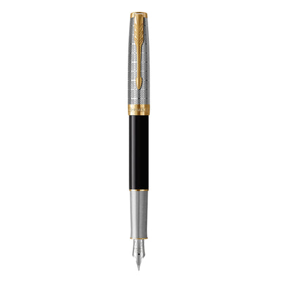 Parker Sonnet Premium Fountain Pen - Metal & Black GT 3