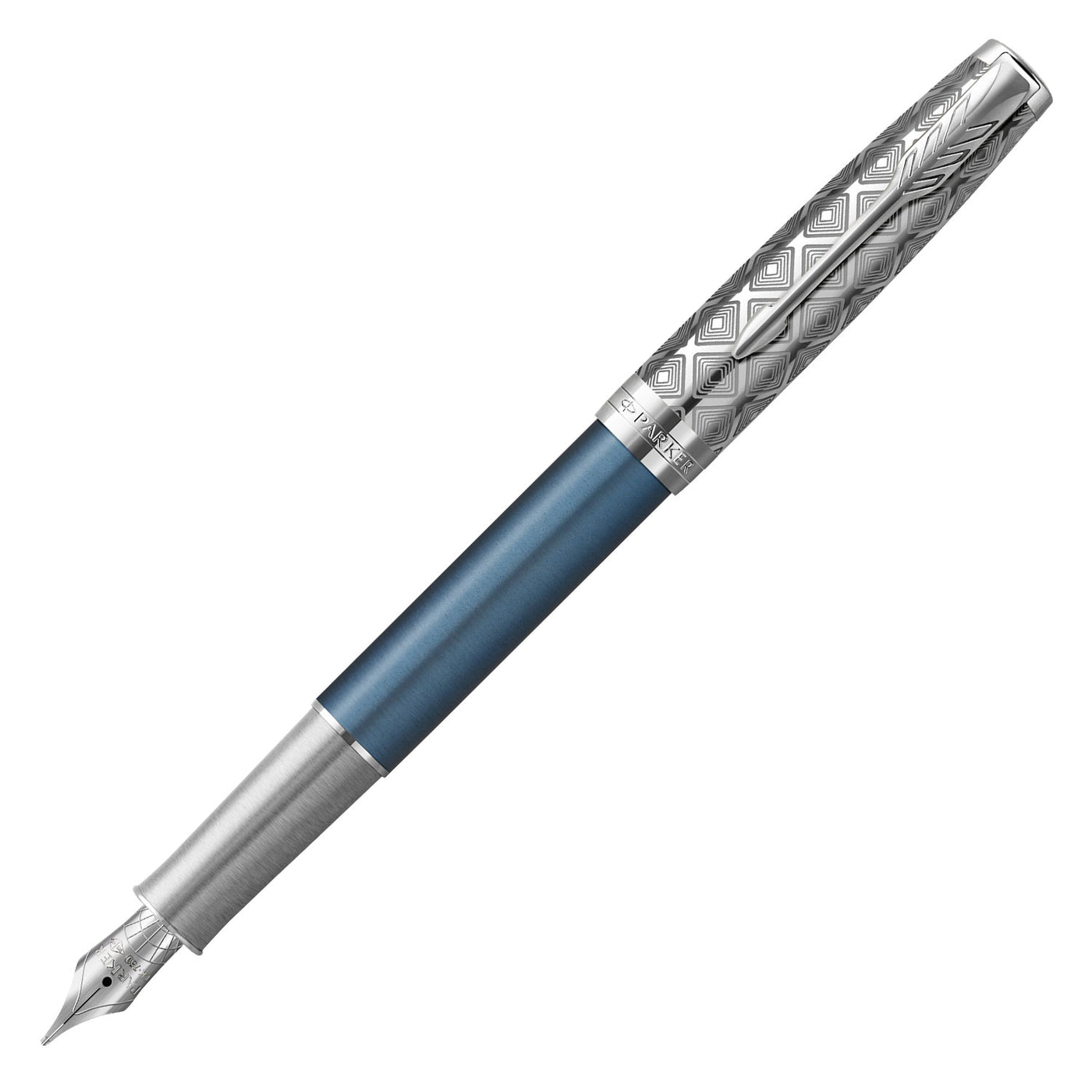 Parker Sonnet Premium Fountain Pen - Metal & Blue CT 1