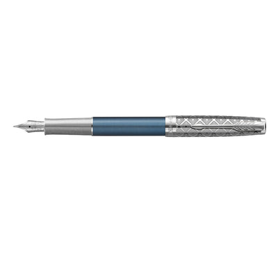 Parker Sonnet Premium Fountain Pen - Metal & Blue CT 3