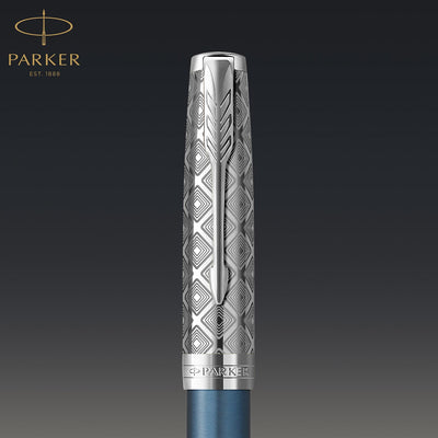 Parker Sonnet Premium Fountain Pen - Metal & Blue CT 8