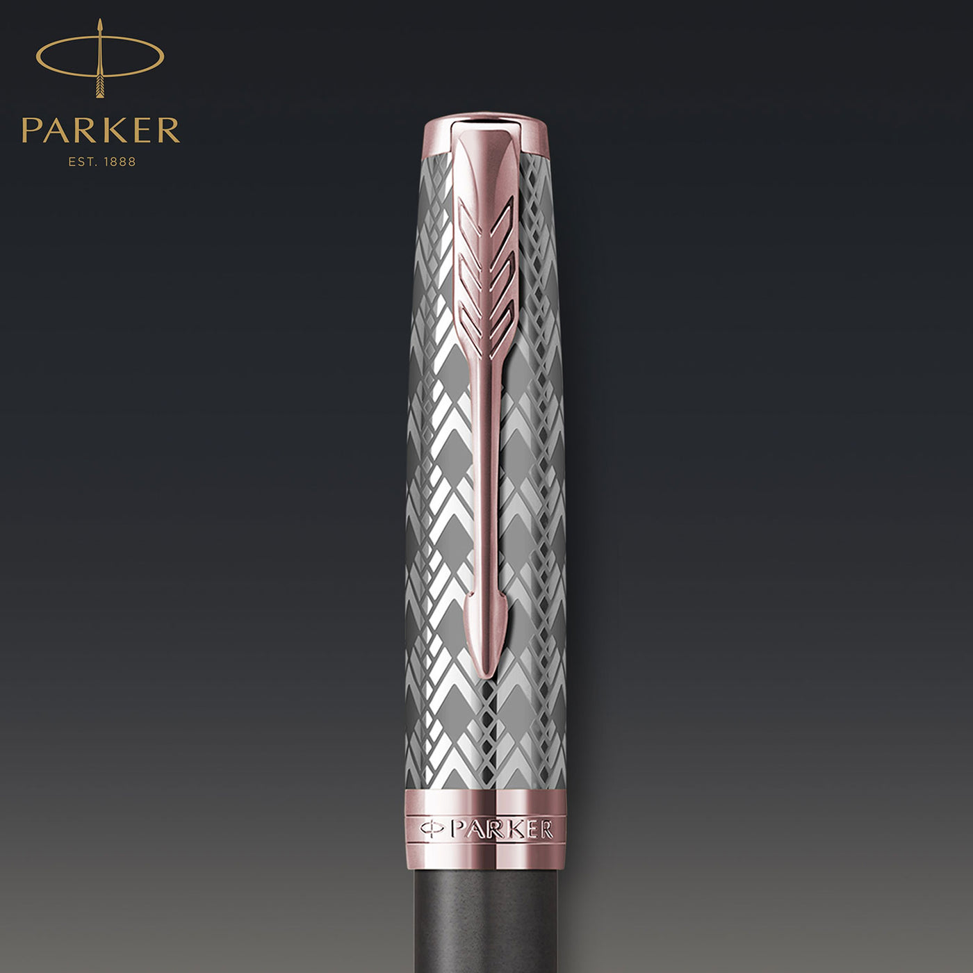 Parker Sonnet Premium Fountain Pen - Metal & Grey RGT 8