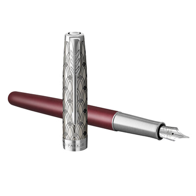 Parker Sonnet Premium Fountain Pen - Metal & Red CT 5