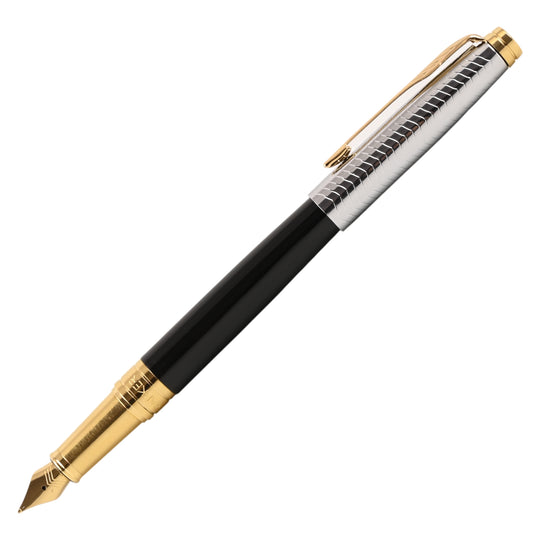 Parker Aster Fountain Pen - Contemporary Black & Chrome GT