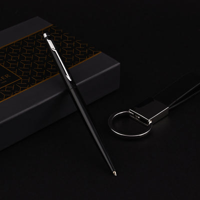 Parker Gift Set - Insignia Lacquer Black CT Ball Pen with Key Chain 3