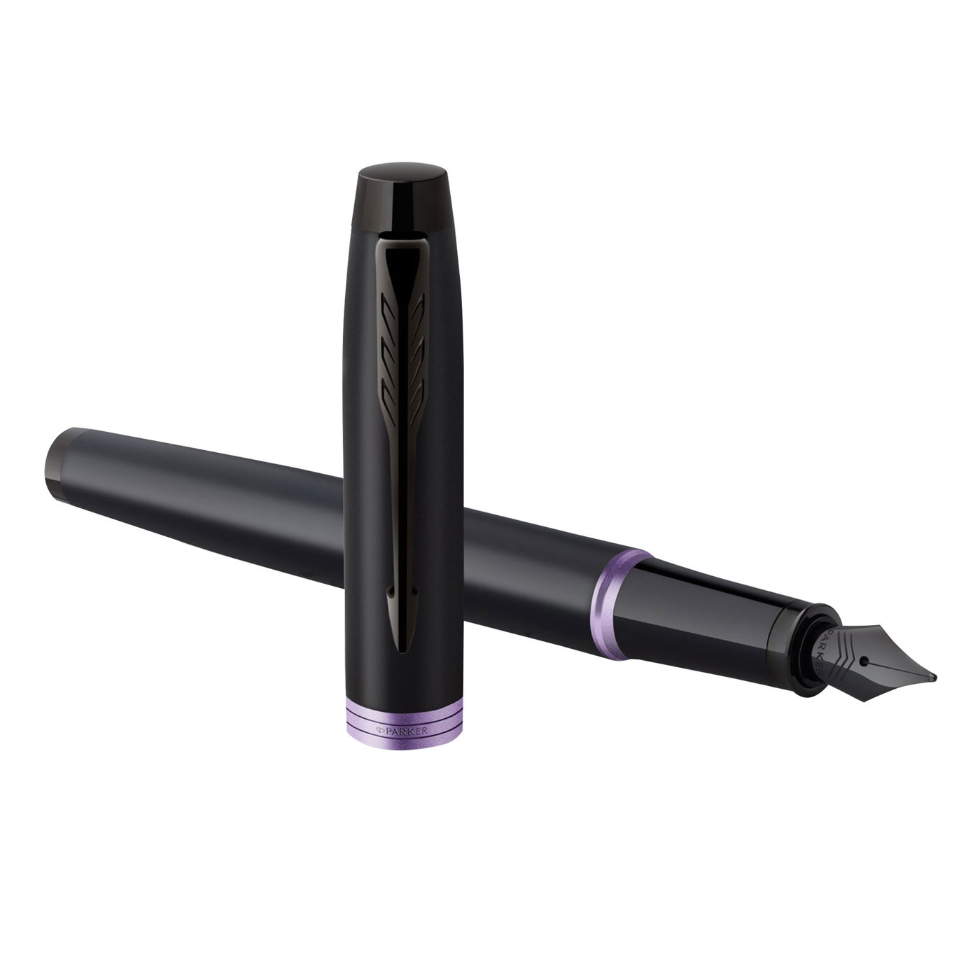 Parker IM Vibrant Rings Fountain Pen - Amethyst Purple Black BT 1