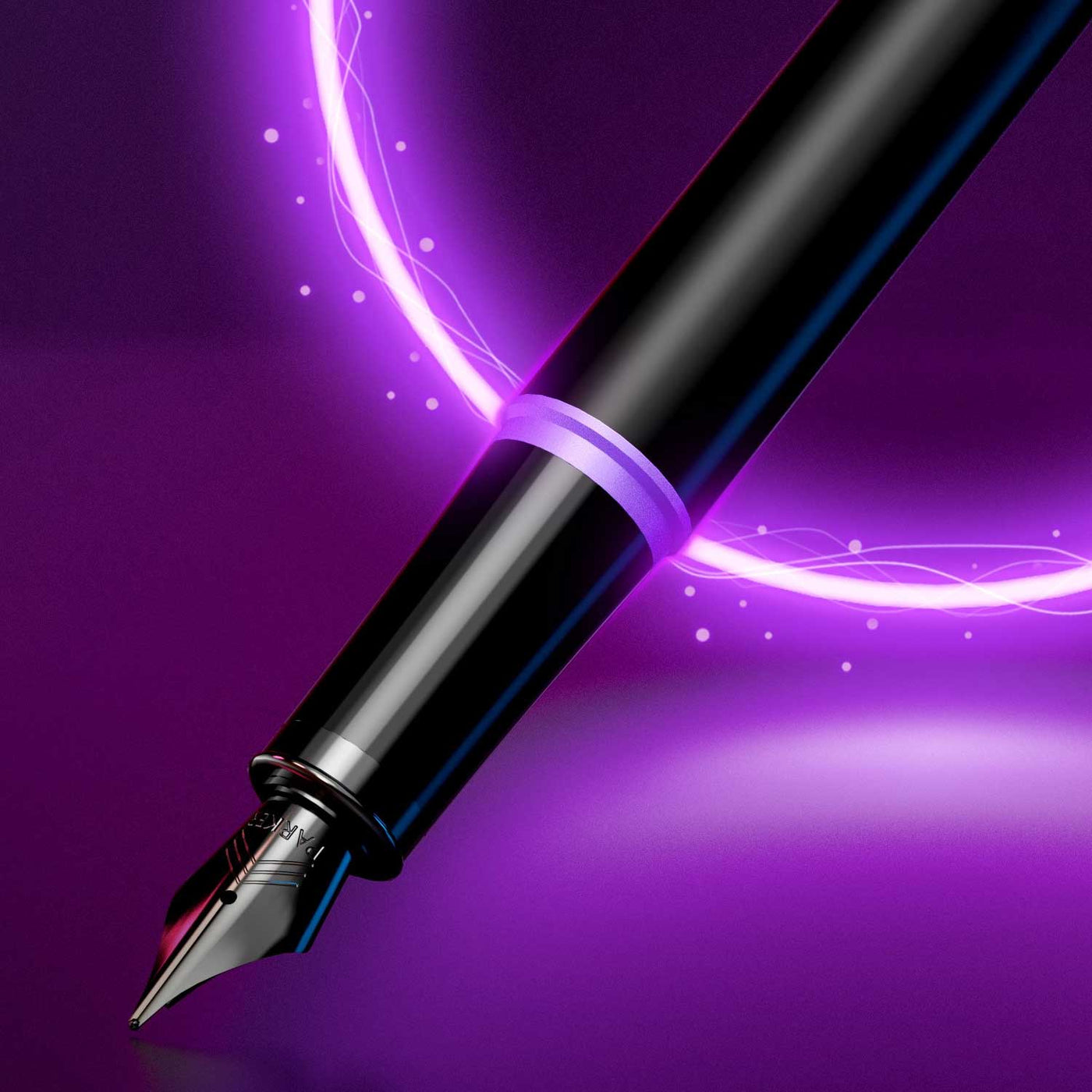 Parker IM Vibrant Rings Fountain Pen - Amethyst Purple Black BT 7