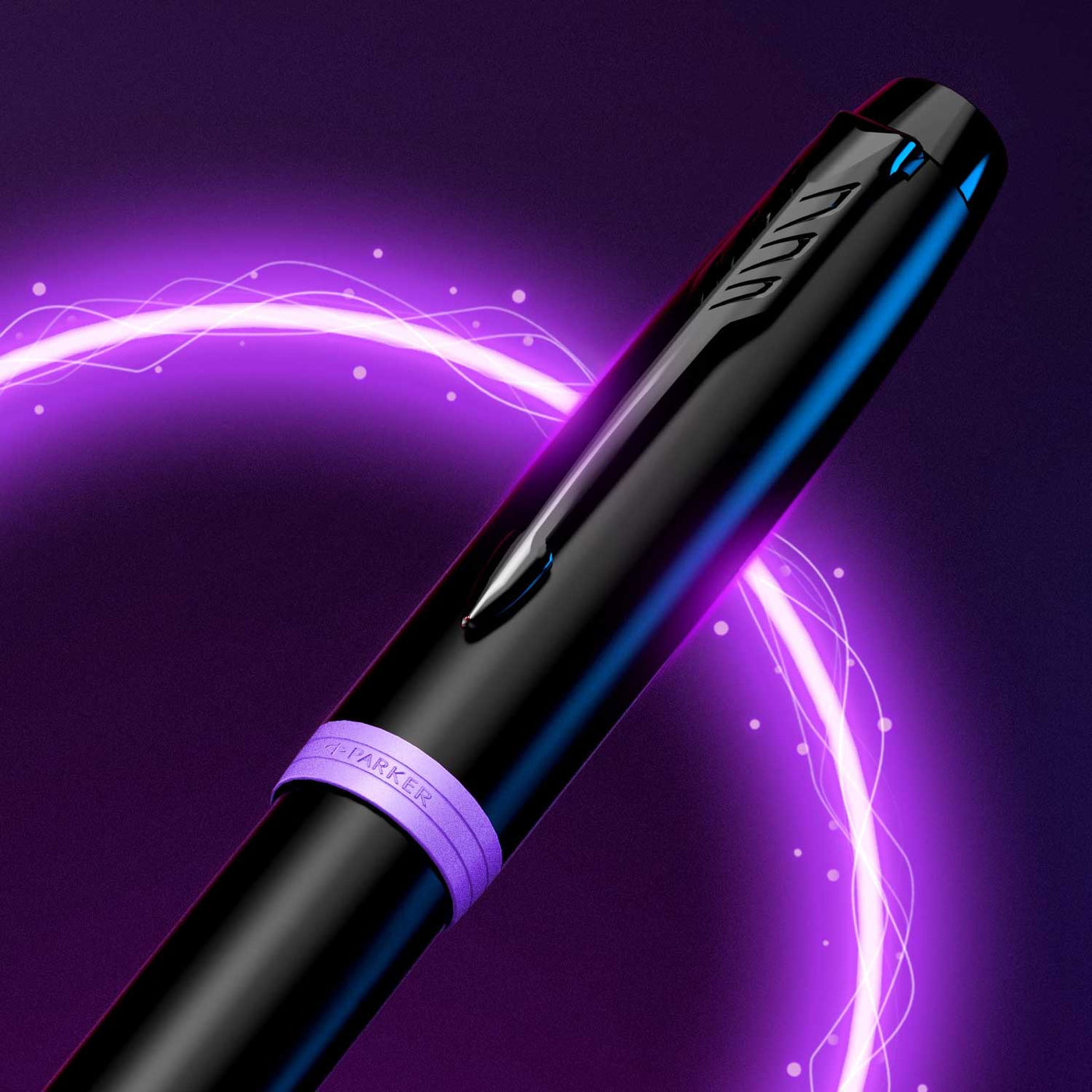 Parker IM Vibrant Rings Fountain Pen - Amethyst Purple Black BT 8