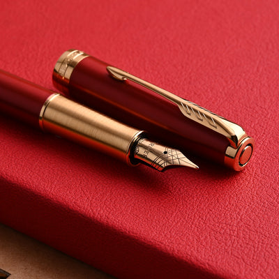 Parker Sonnet Fountain Pen - Intense Red GT 9