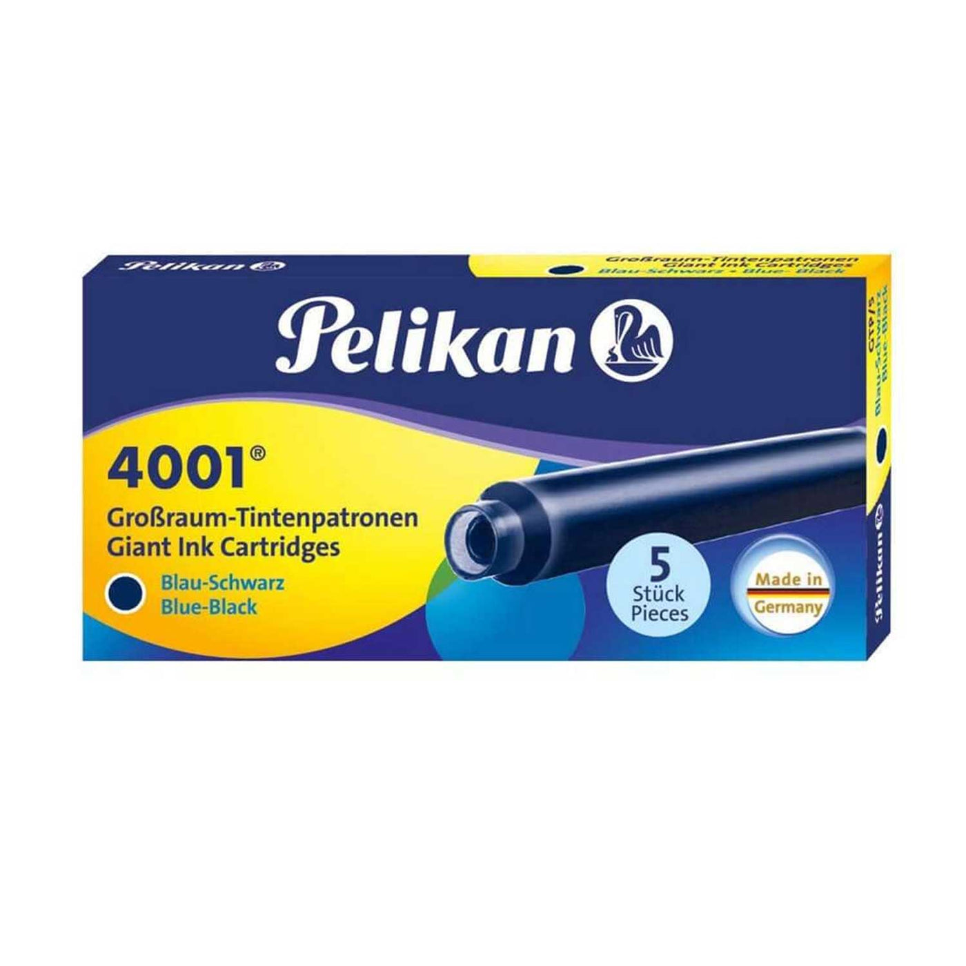 Pelikan 4001 Large Ink Cartridge Pack of 5 Blue Black 1