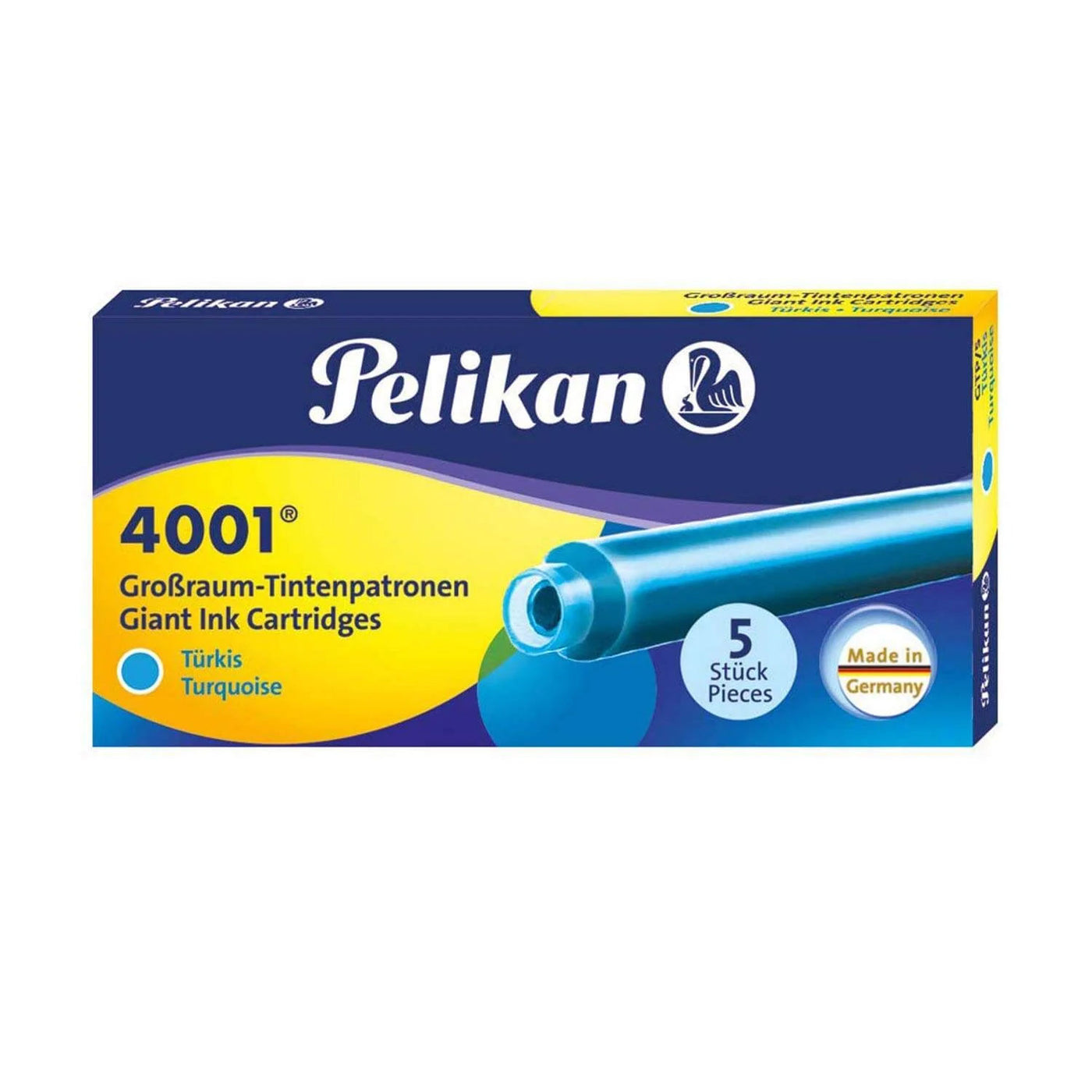 Pelikan 4001 Large Ink Cartridge Pack of 5 Turquoise 1