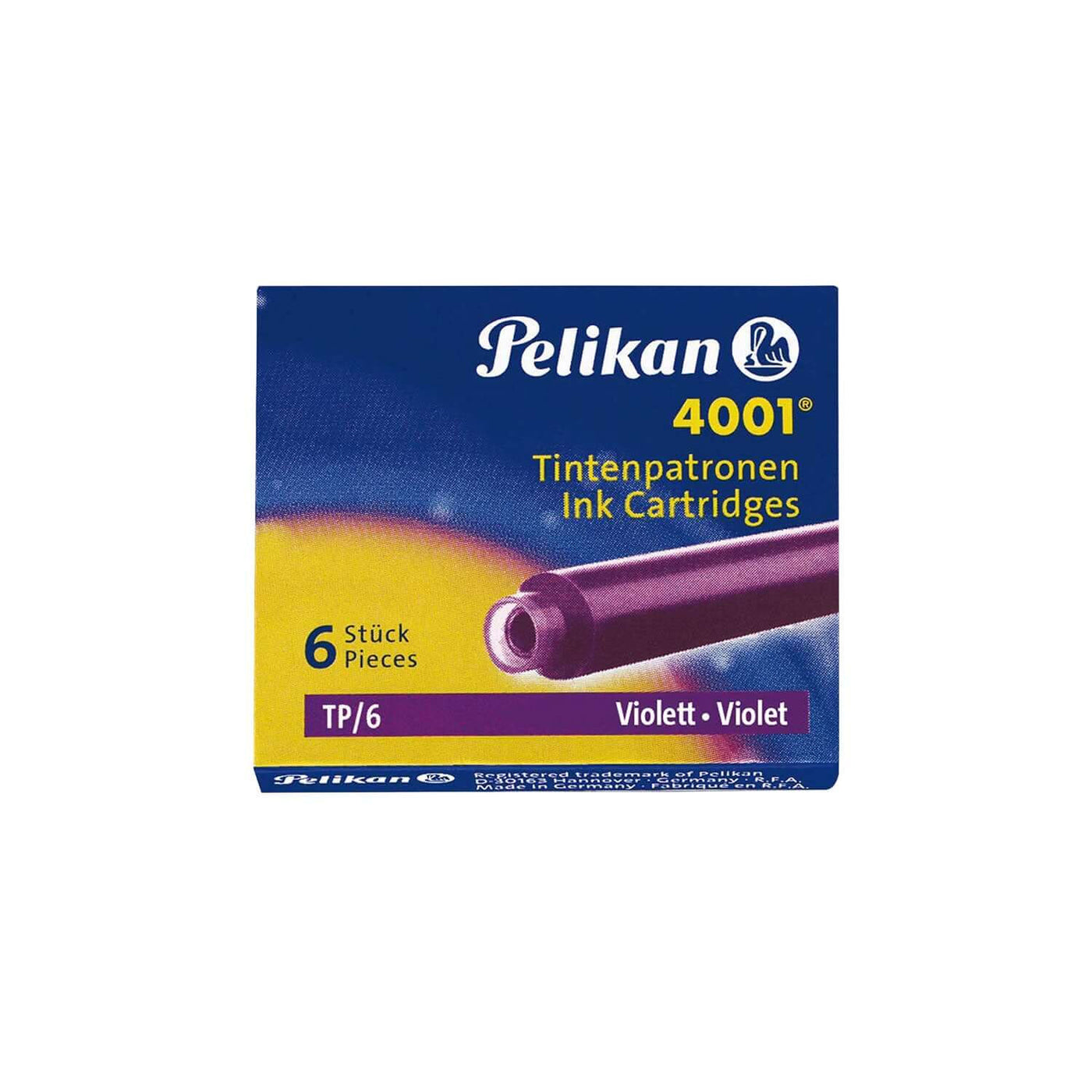 Pelikan 4001 Small Ink Cartridge Pack of 6 Violet 1