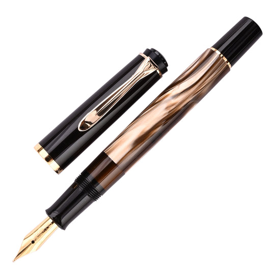 Pelikan M200 Fountain Pen - Brown Marbled GT