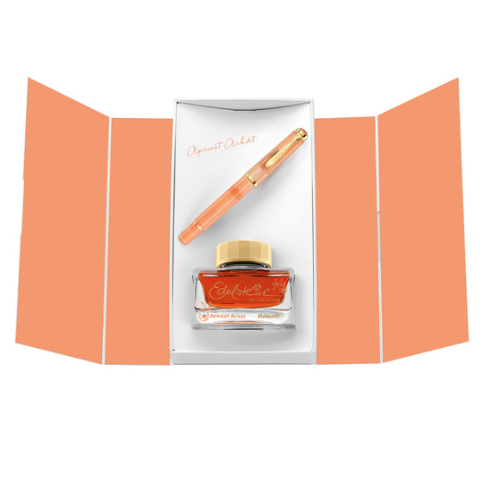 Pelikan M200 Fountain Pen with Ink - Apricot Achat GT (Special Edition)