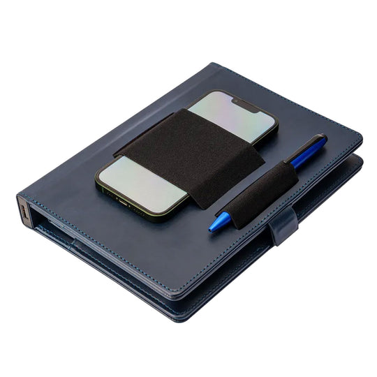 Pennline Superbook Edge Organizer with Fast Wireless Charging + 8000 mAh Powerbank - Blue