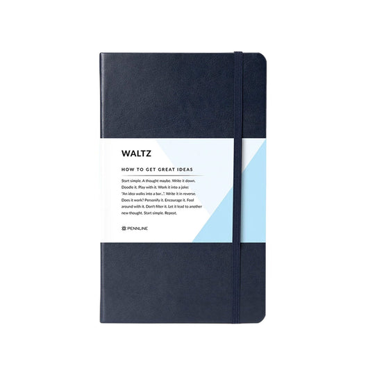 Pennline Waltz Hard Cover Notebook, Blue - Ruled