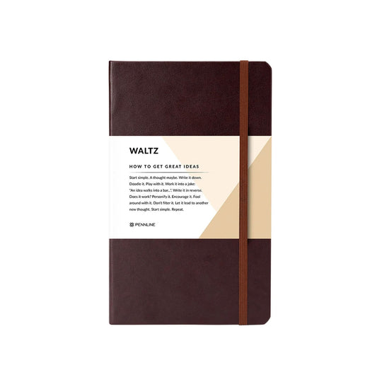 Pennline Waltz Hard Cover Notebook, Brown - Ruled