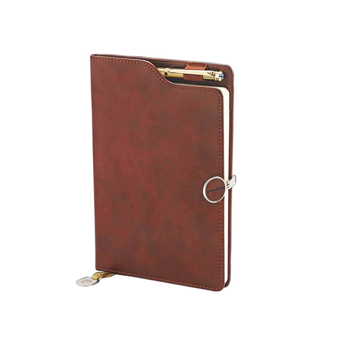 Pierre Cardin Elite Gift Set of Brown Notebook & Gold Ball Pen 1