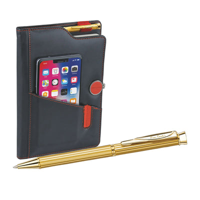 Pierre Cardin Mobilo Gift Set of Black Notebook & Gold Ball Pen 2