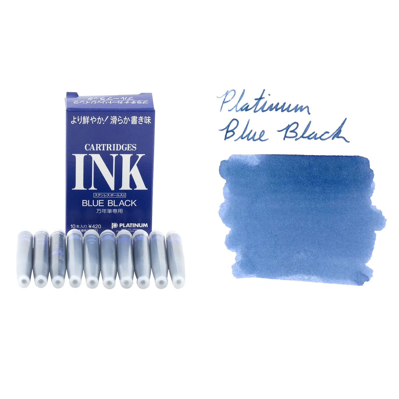 Platinum Dye Ink Cartridge  Pack of 10 - Blue Black