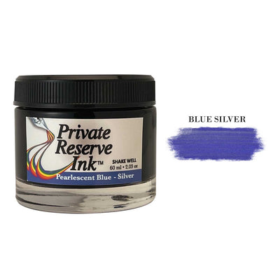 Private Reserve Pearlescent Blue Silver Ink Bottle - 60ml 1