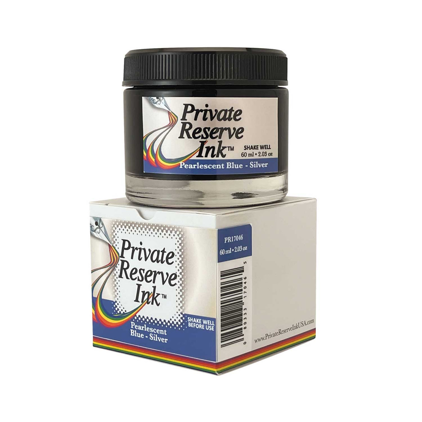 Private Reserve Pearlescent Blue Silver Ink Bottle - 60ml 2