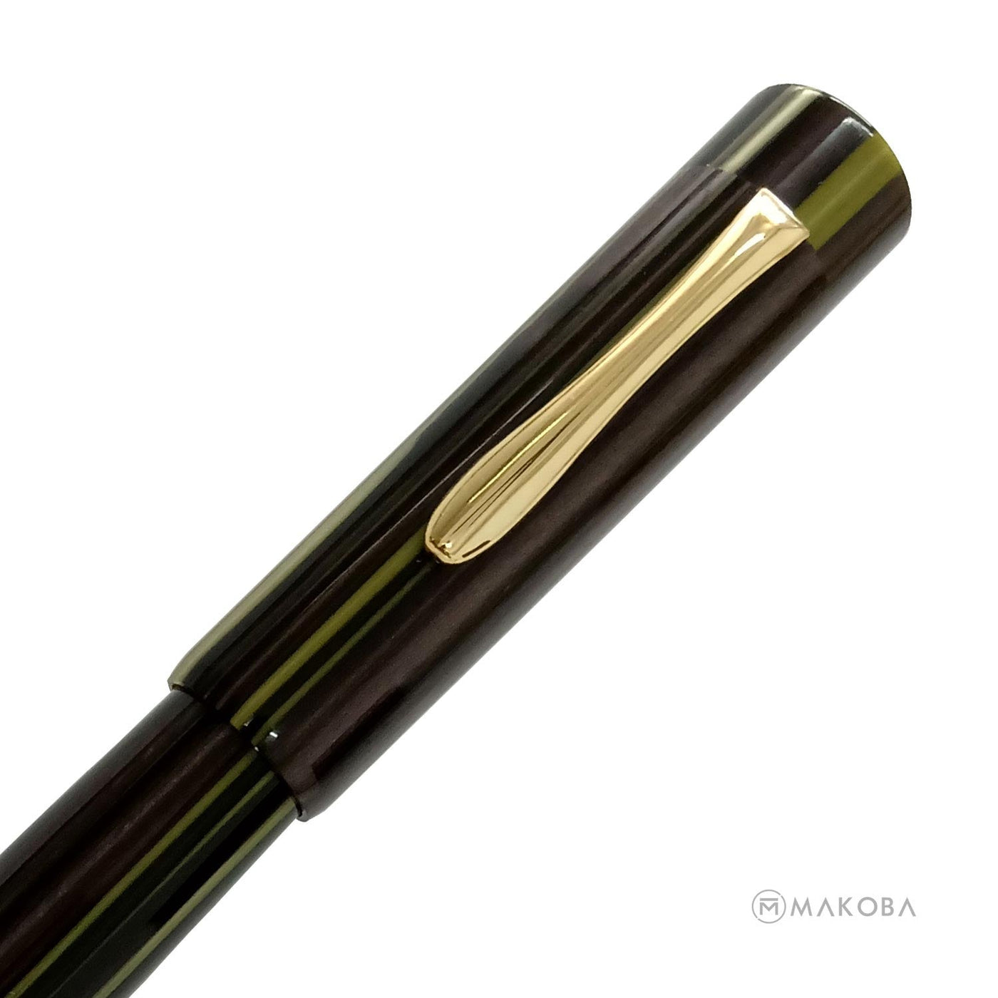 Ranga Splendour Peak Premium Acrylic Fountain Pen Olive Black Stripes Steel Nib 4