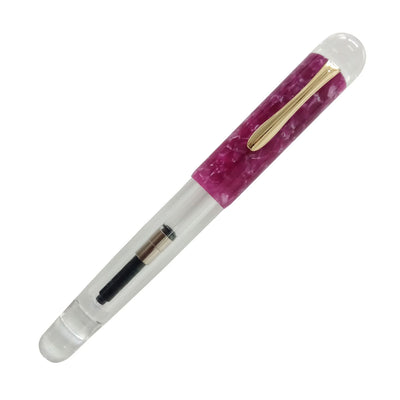 Ranga Splendour Round Premium Acrylic Fountain Pen Clear Purple Steel Nib 4