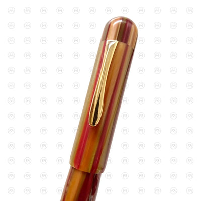 Ranga Splendour Round Premium Ebonite Fountain Pen Golden Strips 3