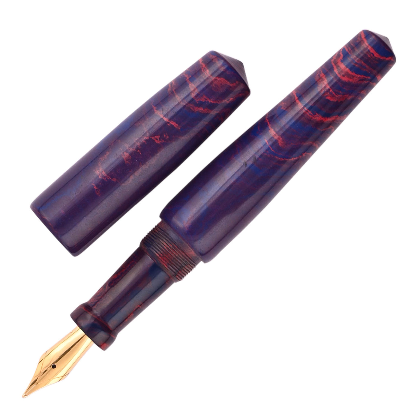 Ranga Abhimanyu Grande Premium Ebonite Fountain Pen Blue/Pink 1