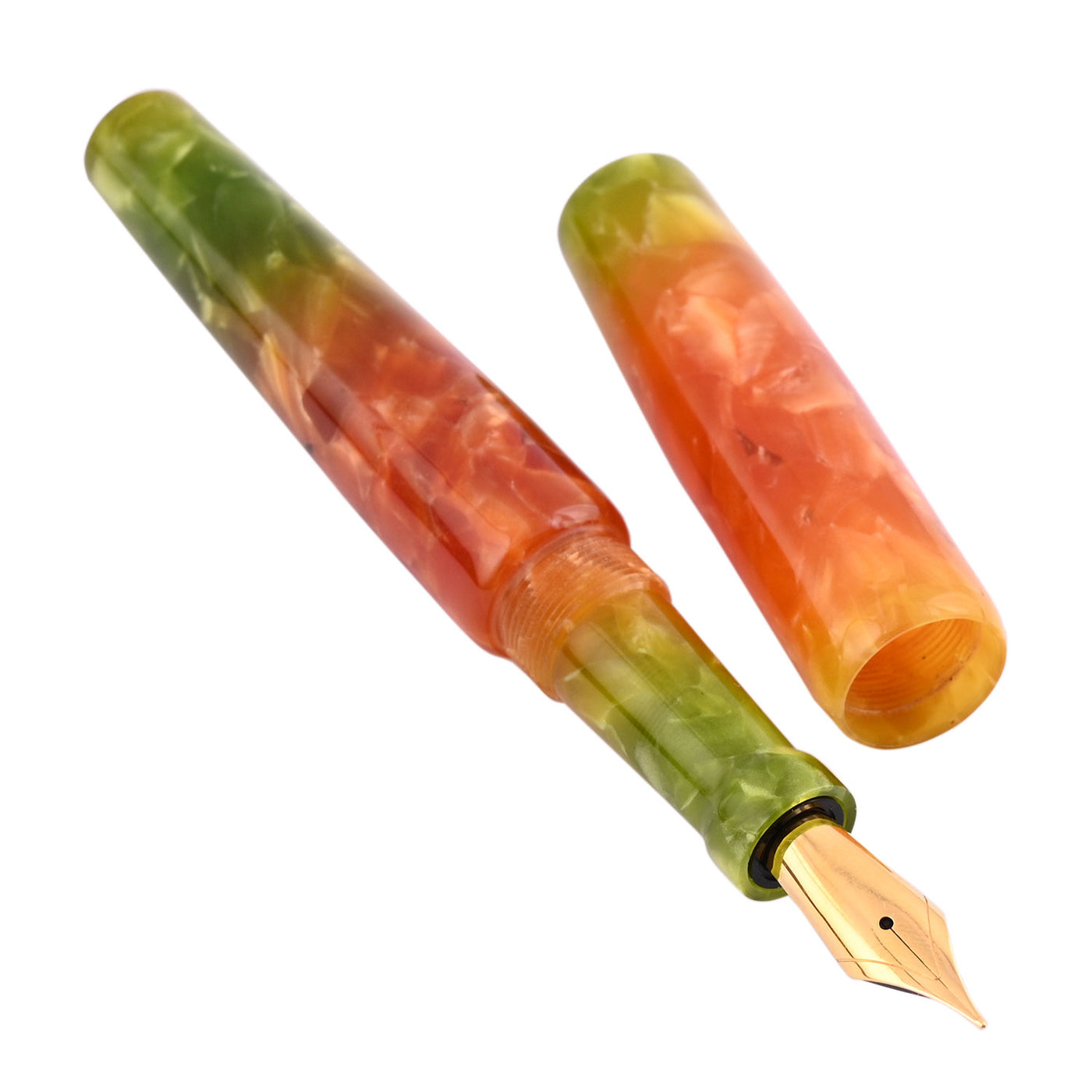 Ranga Abhimanyu Premium Acrylic Fountain Pen Green Orange Parfait 2
