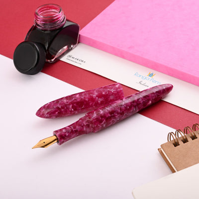 Ranga Giant 9B Premium Acrylic Fountain Pen - Purple Cracked Ice GT 1