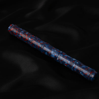 Ranga Regular Bamboo Premium Acrylic Fountain Pen - Blue Red Cracked Ice 10