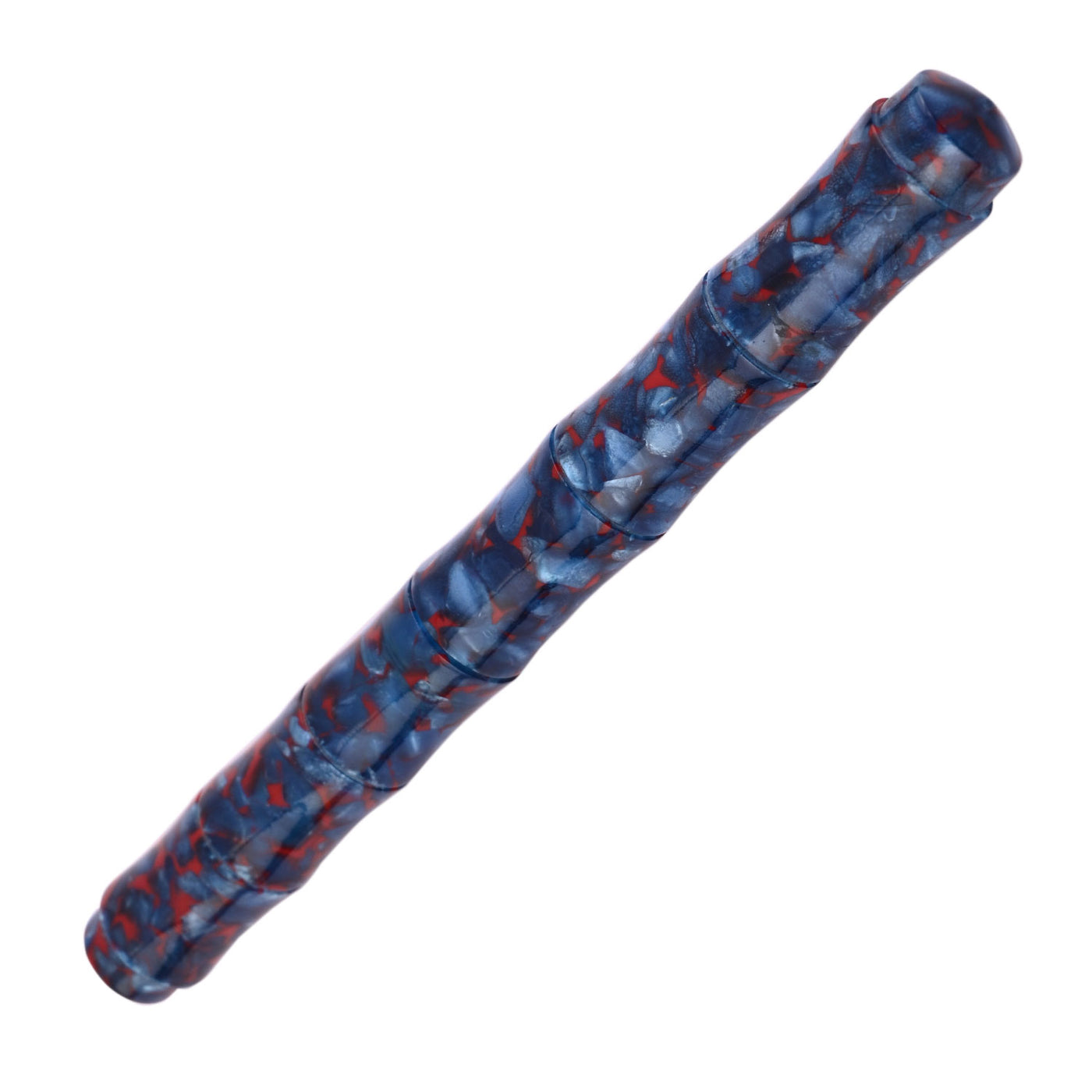 Ranga Regular Bamboo Premium Acrylic Fountain Pen - Blue Red Cracked Ice 4