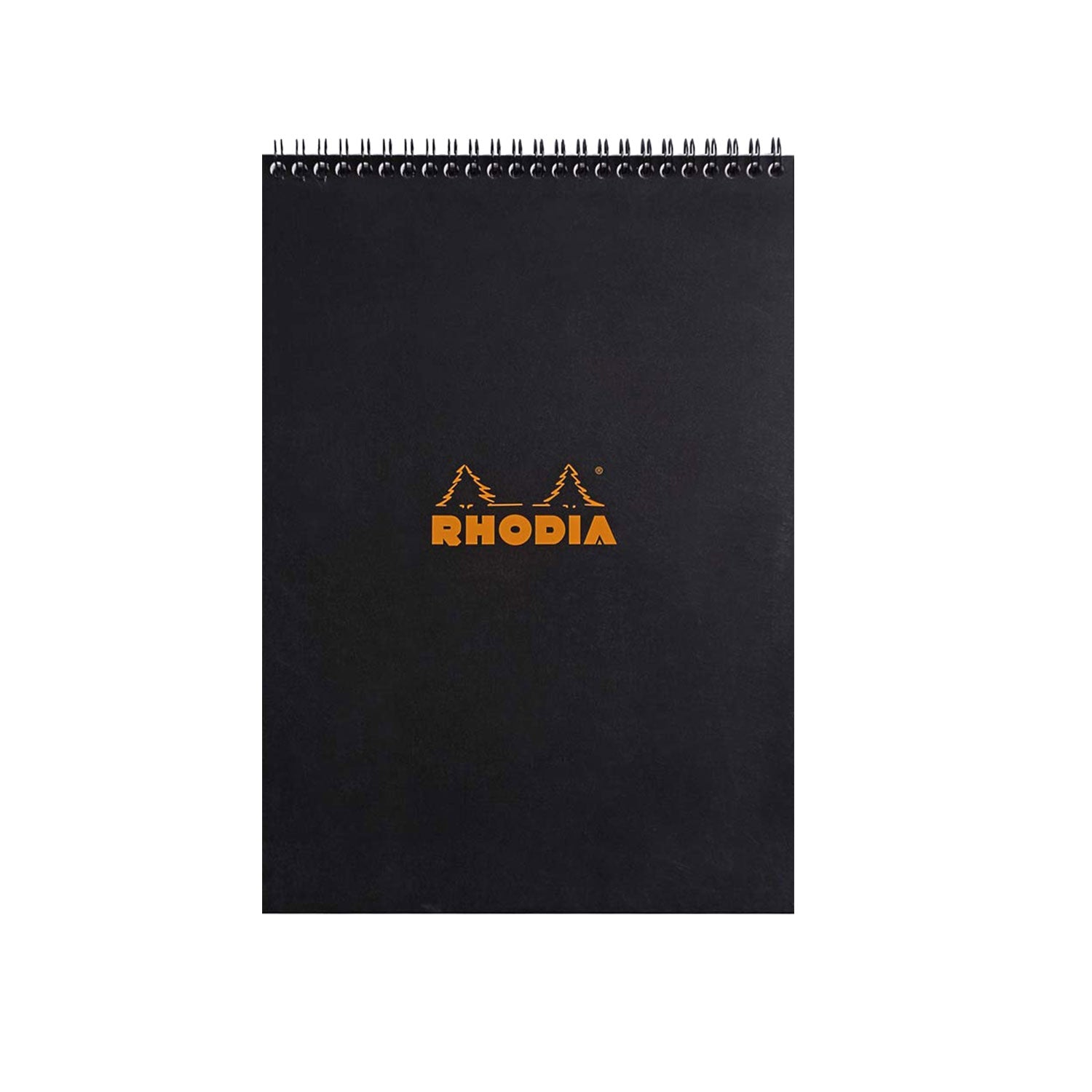 Rhodia Classic Spiral Black Notepad A4, Squared Makoba