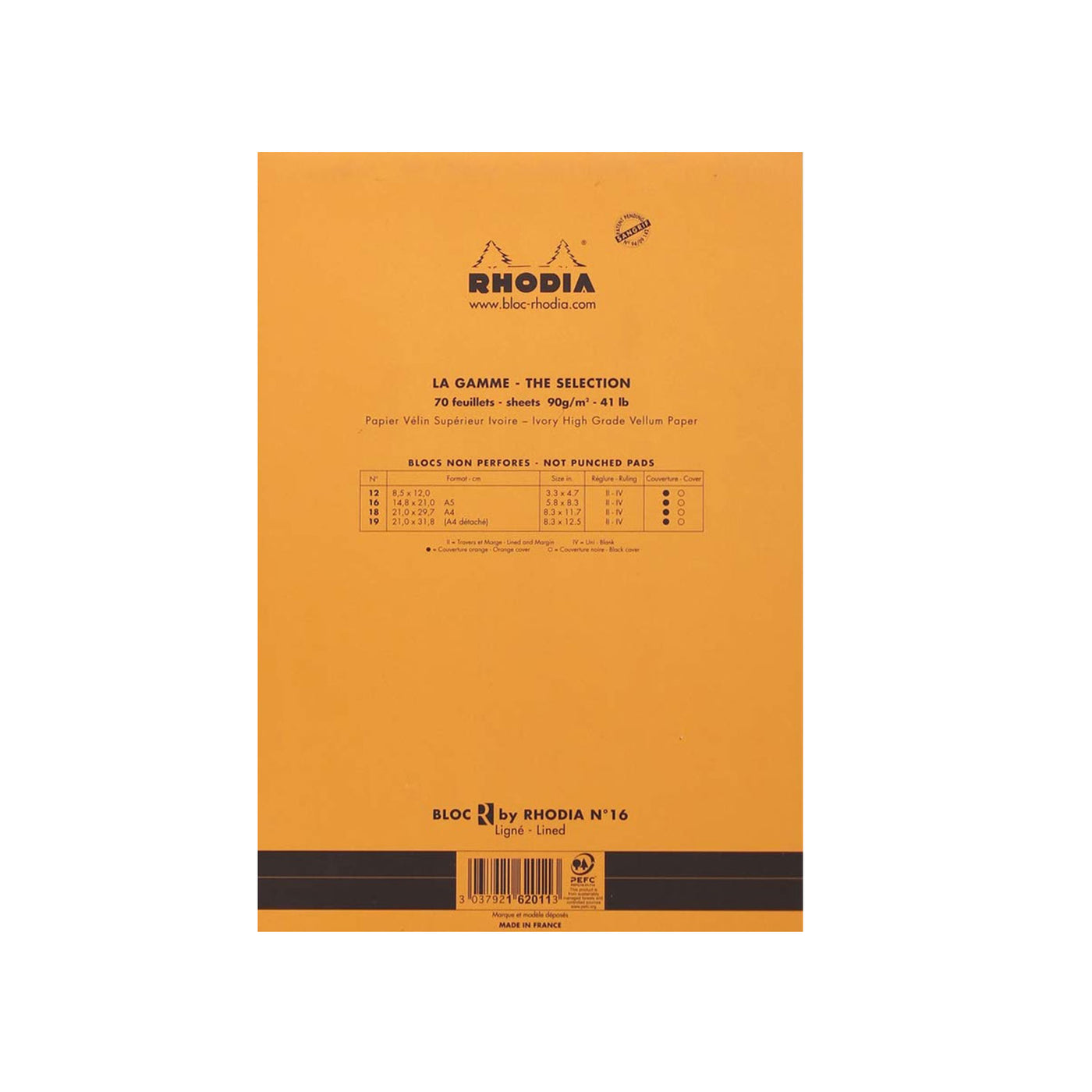 Rhodia No.16 "Le R" Orange Notepad - A5, Ruled 3